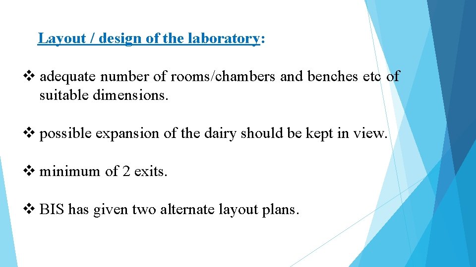 SETTING UP OF TESTING FACILITIES AND ANALYTICAL LABORATORIES