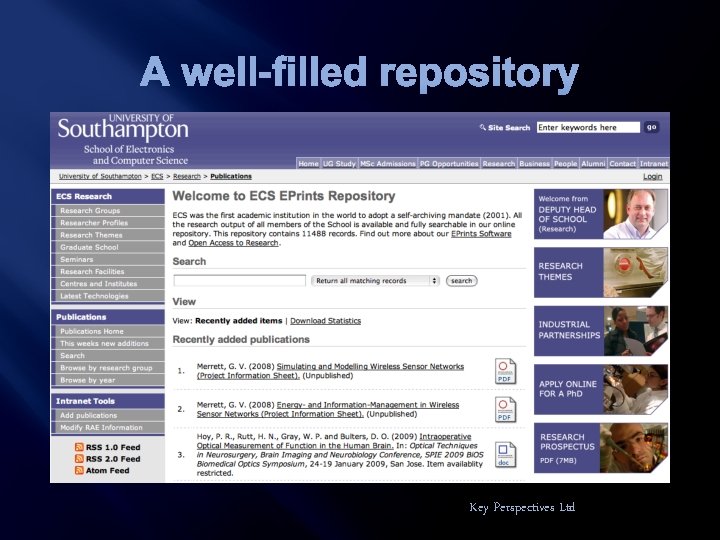 A well-filled repository Key Perspectives Ltd 