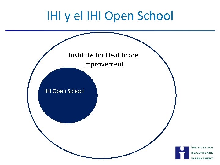 IHI y el IHI Open School Institute for Healthcare Improvement IHI Open School 