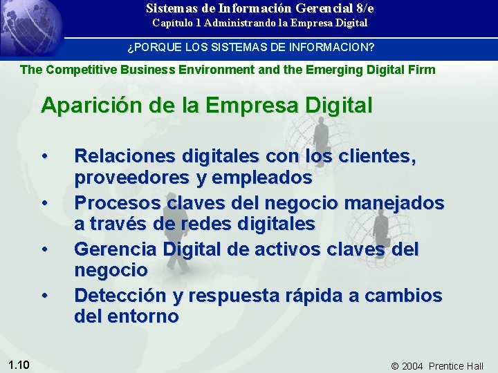 Sistemas de Información Gerencial 8/e Capítulo 1 Administrando la Empresa Digital ¿PORQUE LOS SISTEMAS