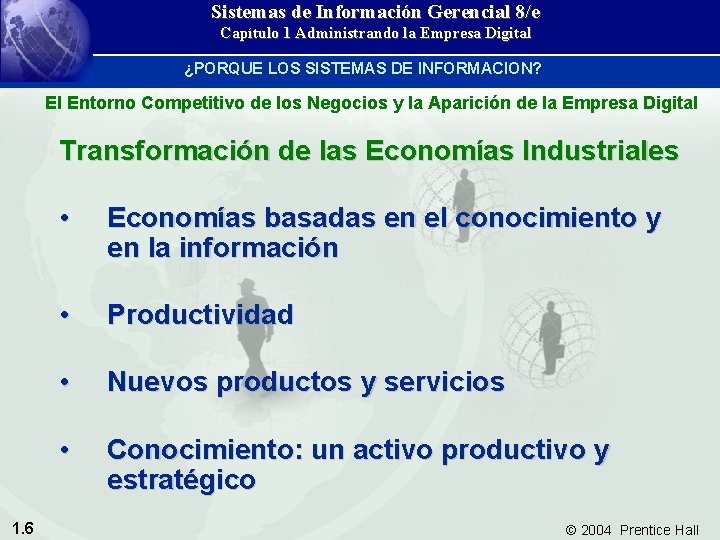 Sistemas de Información Gerencial 8/e Capítulo 1 Administrando la Empresa Digital ¿PORQUE LOS SISTEMAS