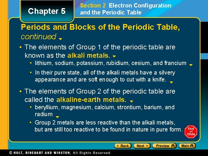 Chapter 5 Section 2 Electron Configuration and the Periodic Table Periods and Blocks of Chapter 5 Section 2 Electron Configuration and the Periodic Table Periods and Blocks of