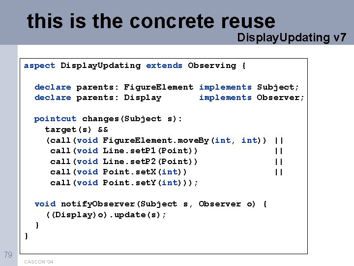 this is the concrete reuse Display. Updating v 7 aspect Display. Updating extends Observing