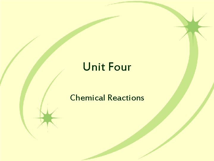 Unit Four Chemical Reactions 