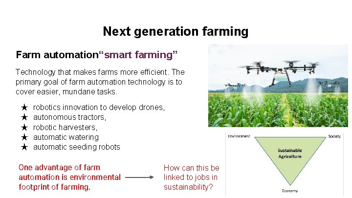 Next generation farming Farm automation“smart farming” Technology that makes farms more efficient. The primary