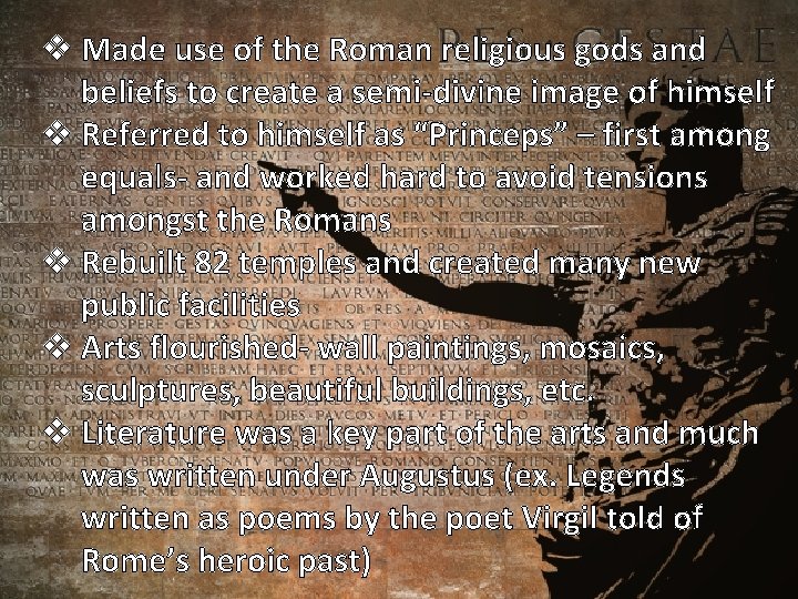 v Made use of the Roman religious gods and Life After Caesar: The Age v Made use of the Roman religious gods and Life After Caesar: The Age