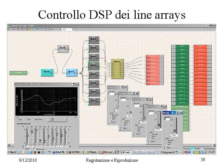 Controllo DSP dei line arrays 9/12/2010 Registrazione e Riproduzione 39 