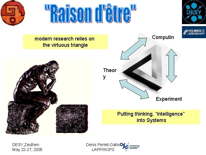 Computin g modern research relies on the virtuous triangle Theor y Experiment Putting thinking,