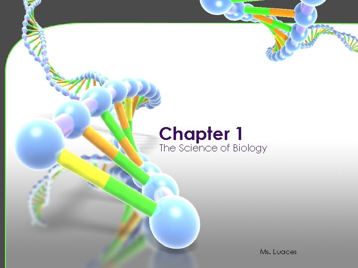 Chapter 1 The Science of Biology Ms. Luaces 