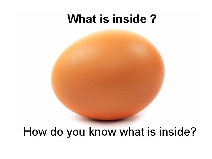 What is inside ? How do you know what is inside? 