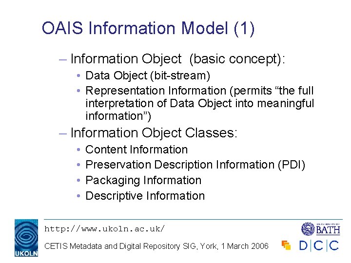 An overview of the Reference Model for an
