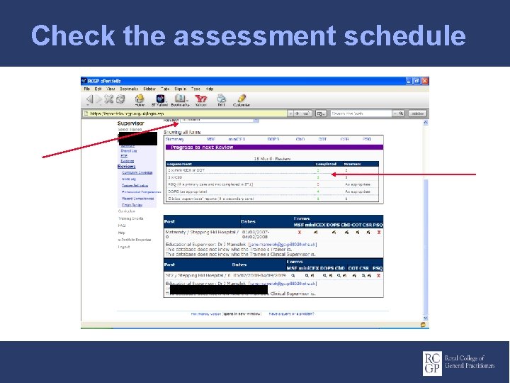 Check the assessment schedule 