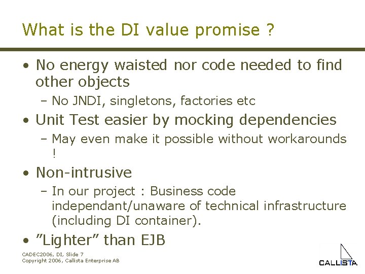 What is the DI value promise ? • No energy waisted nor code needed