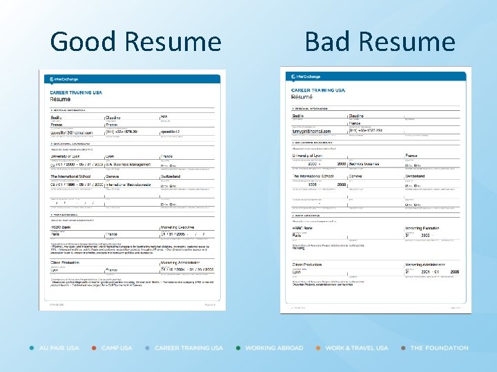 Good Resume Bad Resume 