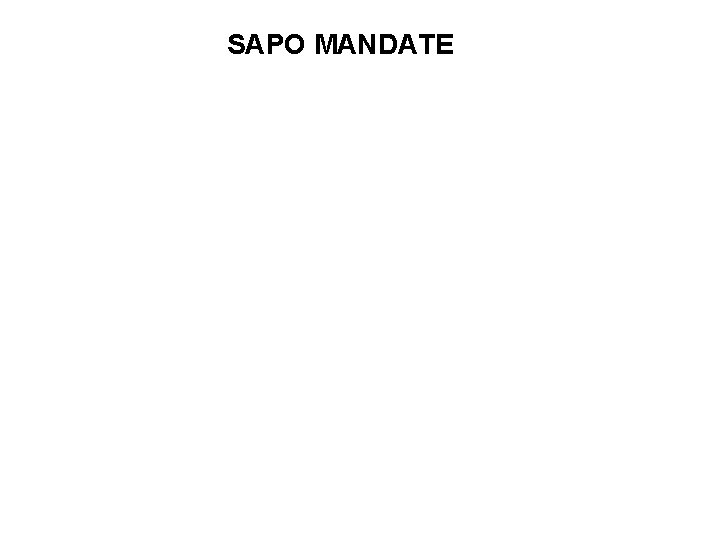 SAPO MANDATE 