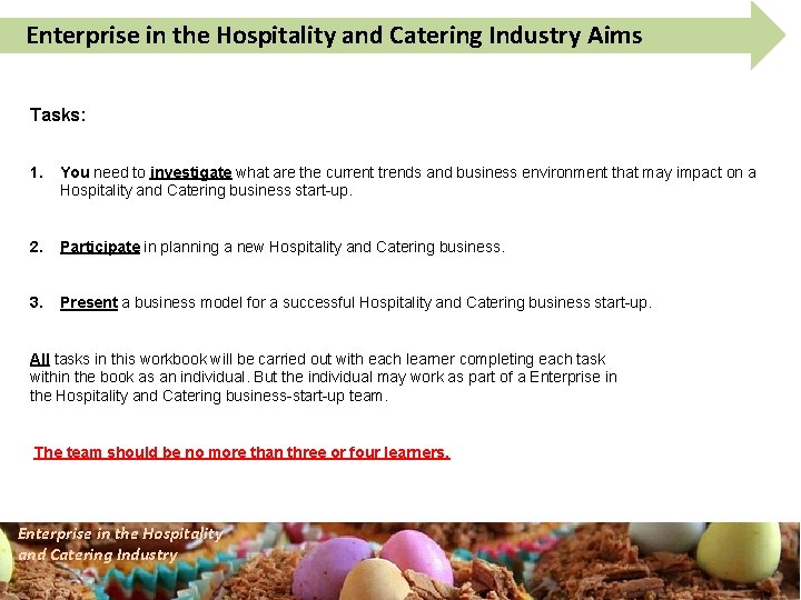 Enterprise in the Hospitality and Catering Industry Aims Tasks: 1. You need to investigate