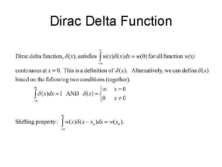 Dirac Delta Function 