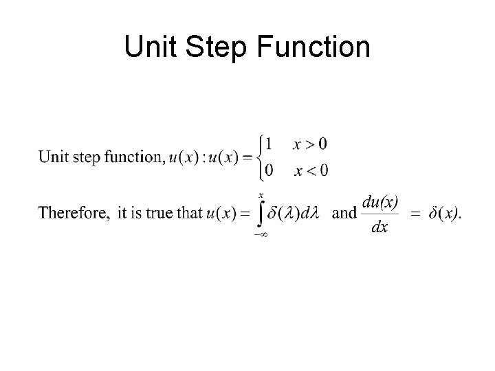 Unit Step Function 