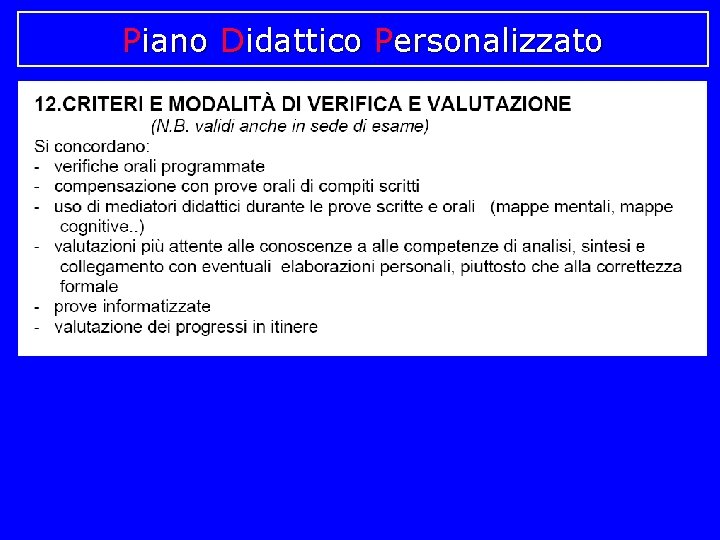 Piano Didattico Personalizzato 