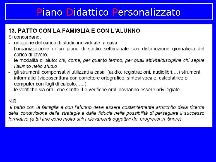 Piano Didattico Personalizzato 