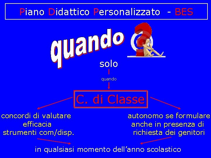 Piano Didattico Personalizzato - BES solo quando C. di Classe concordi di valutare efficacia