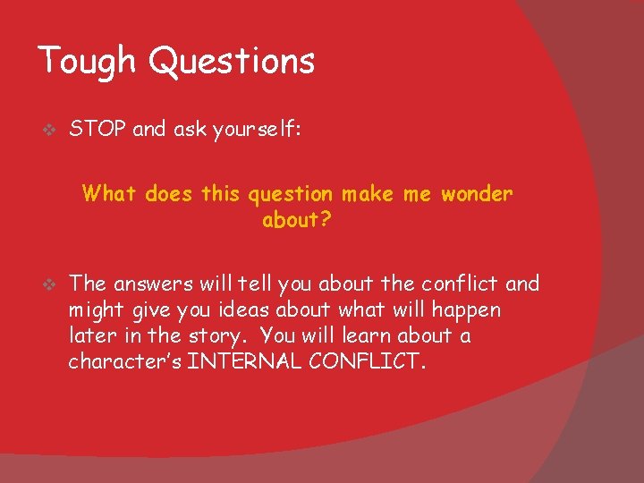 Tough Questions v STOP and ask yourself: What does this question make me wonder Tough Questions v STOP and ask yourself: What does this question make me wonder
