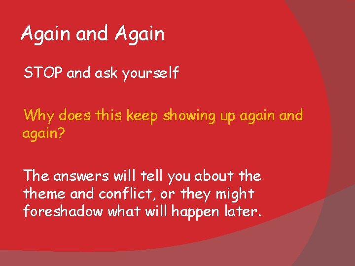 Again and Again STOP and ask yourself Why does this keep showing up again Again and Again STOP and ask yourself Why does this keep showing up again