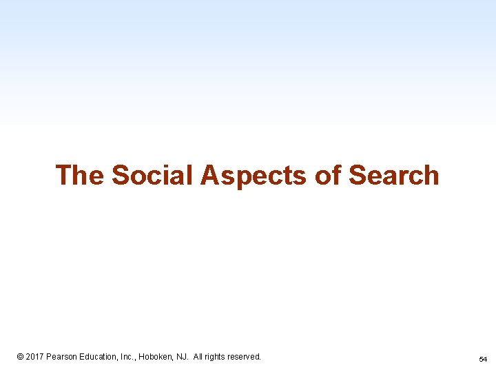 The Social Aspects of Search 1 -54 © 2017 Pearson Education, Inc. , Hoboken,