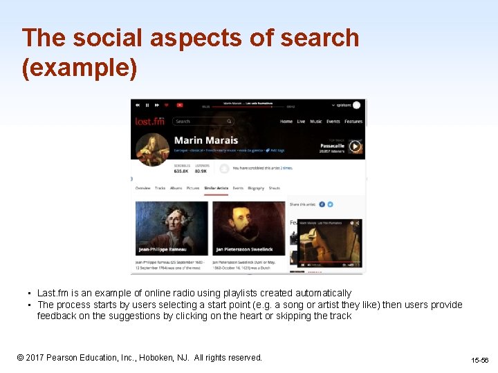 The social aspects of search (example) • Last. fm is an example of online