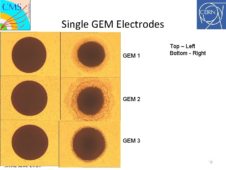 Single GEM Electrodes TOP GEM 1 Top – Left Bottom - Right GEM 2