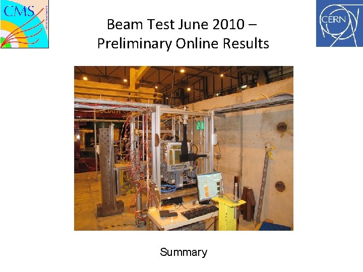 Beam Test June 2010 – Preliminary Online Results Summary 