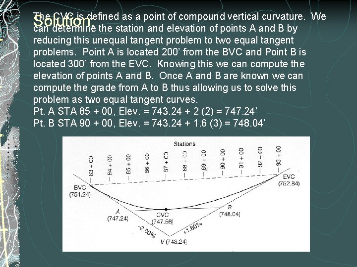 The CVC is defined as a point of compound vertical curvature. We can determine