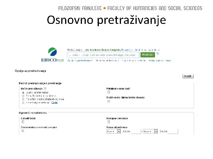 Osnovno pretraživanje 