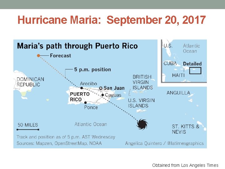 Hurricane Maria: September 20, 2017 Obtained from Los Angeles Times 