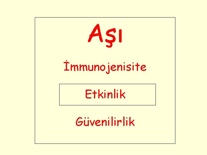 Aşı İmmunojenisite Etkinlik Güvenilirlik 