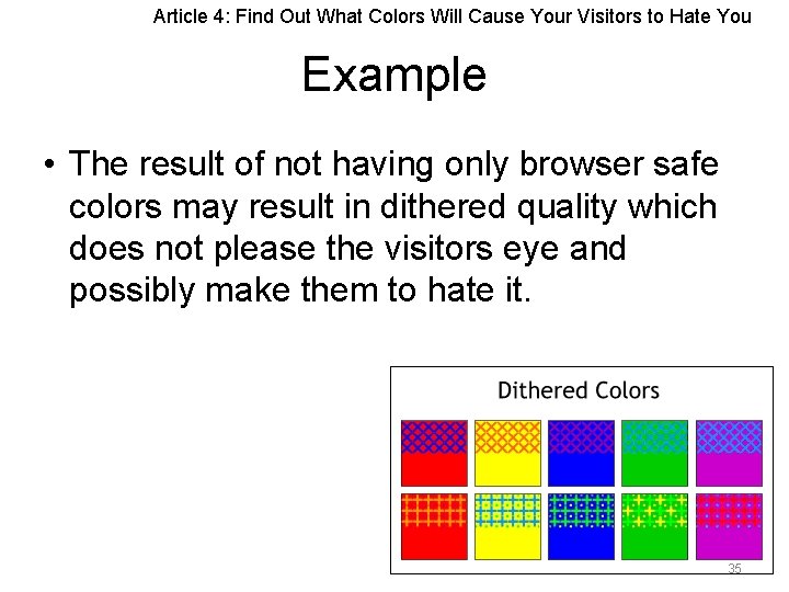 Article 4: Find Out What Colors Will Cause Your Visitors to Hate You Example