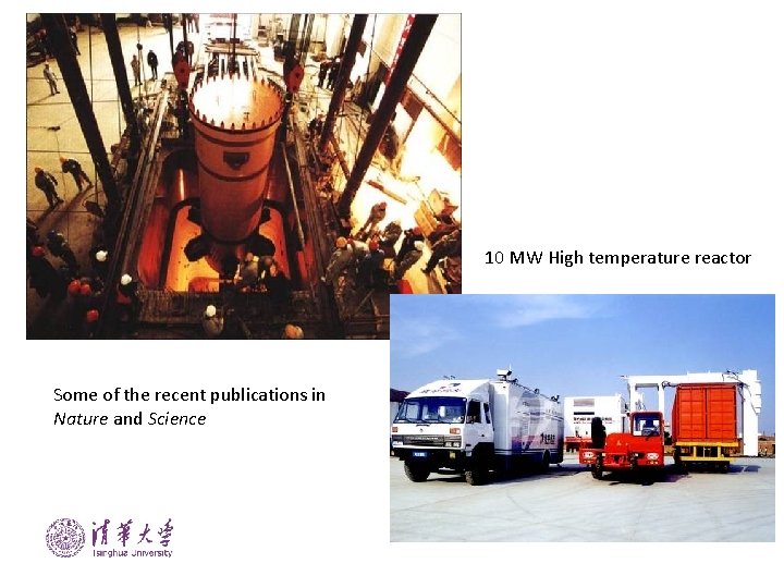 10 MW High temperature reactor Some of the recent publications in Nature and Science