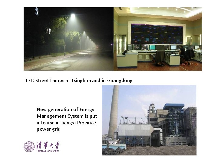 LED Street Lamps at Tsinghua and in Guangdong New generation of Energy Management System