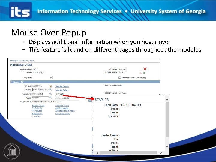 Mouse Over Popup – Displays additional information when you hover – This feature is