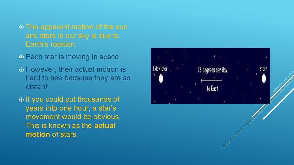  The apparent motion of the sun and stars in our sky is due