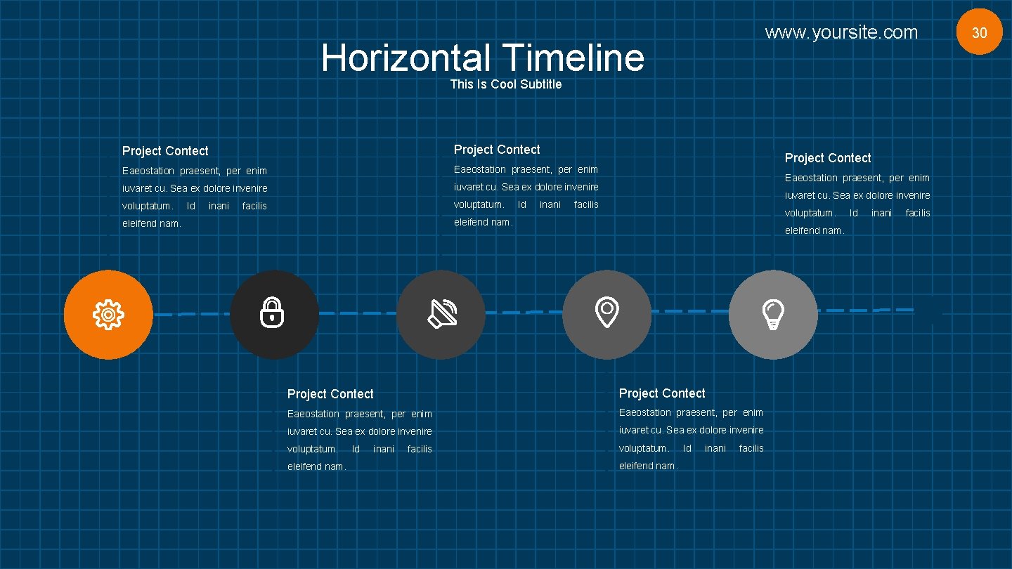 www. yoursite. com Horizontal Timeline This Is Cool Subtitle Project Contect Eaeostation praesent, per