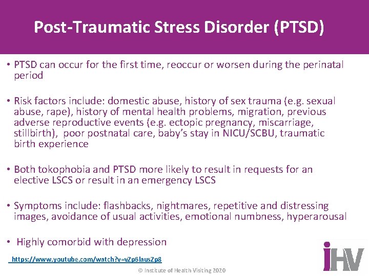 Post-Traumatic Stress Disorder (PTSD) • PTSD can occur for the first time, reoccur or