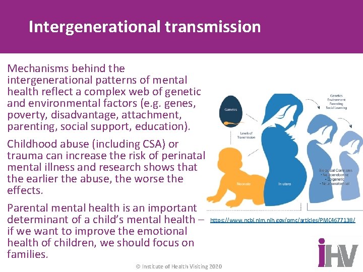 Intergenerational transmission Mechanisms behind the intergenerational patterns of mental health reflect a complex web