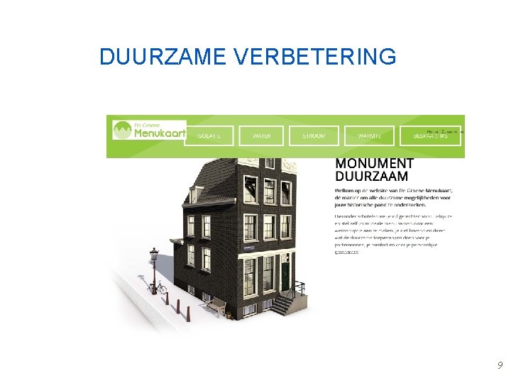 DUURZAME VERBETERING 9 