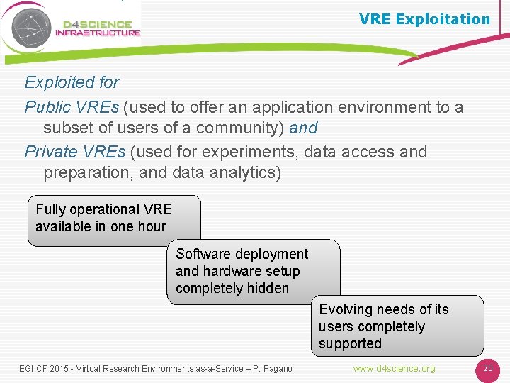 VRE Exploitation Exploited for Public VREs (used to offer an application environment to a