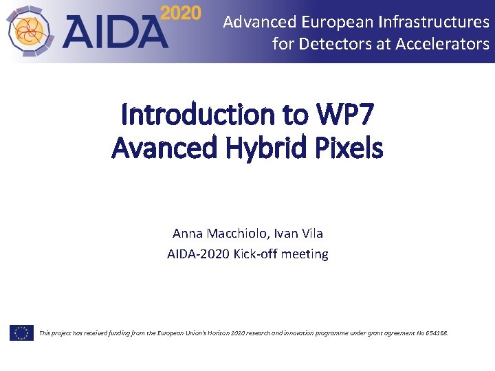 Advanced European Infrastructures for Detectors at Accelerators Introduction to WP 7 Avanced Hybrid Pixels