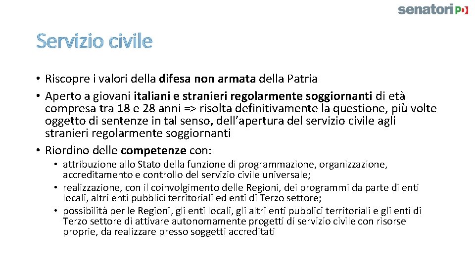 Servizio civile • Riscopre i valori della difesa non armata della Patria • Aperto