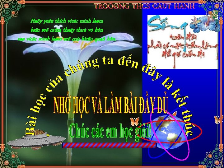 TRÖÔØNG THCS CAÙT HANH Haõy yeâu thích vieäc mình laøm baïn seõ caûm thaáy