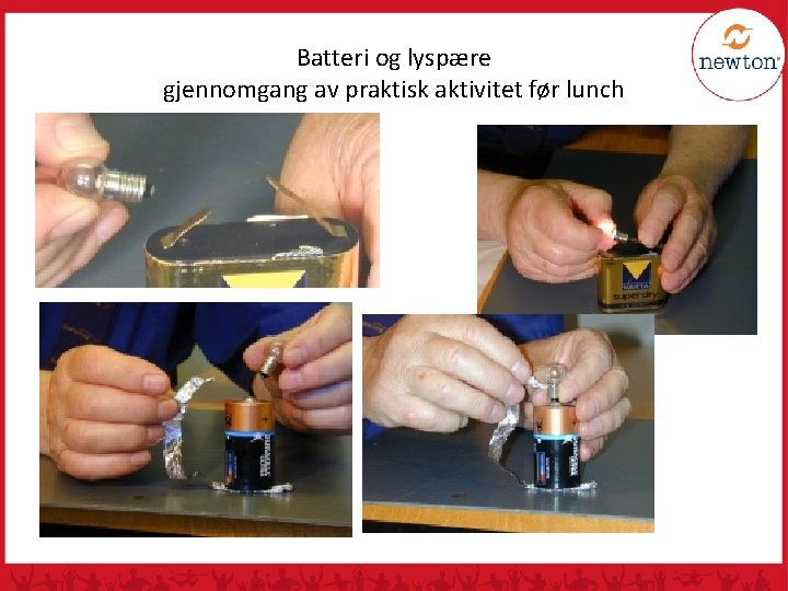 Batteri og lyspære gjennomgang av praktisk aktivitet før lunch 