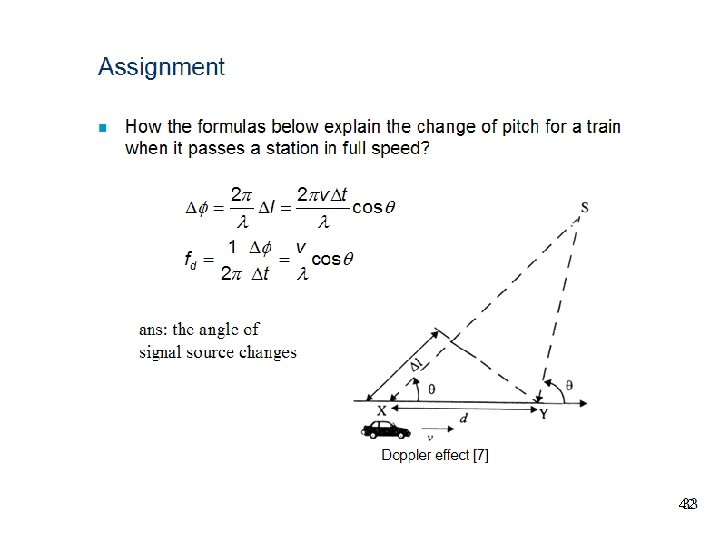 Assignment n How the formulas below explain the change of pitch for a train
